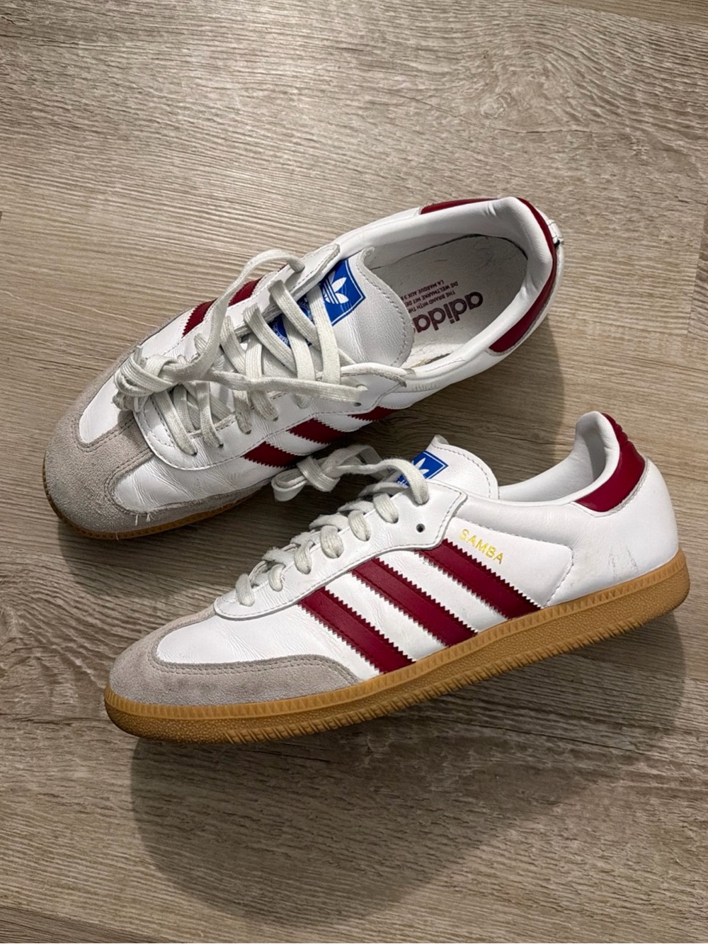 adidas Samba Men’s White and Red Sneakers size 9